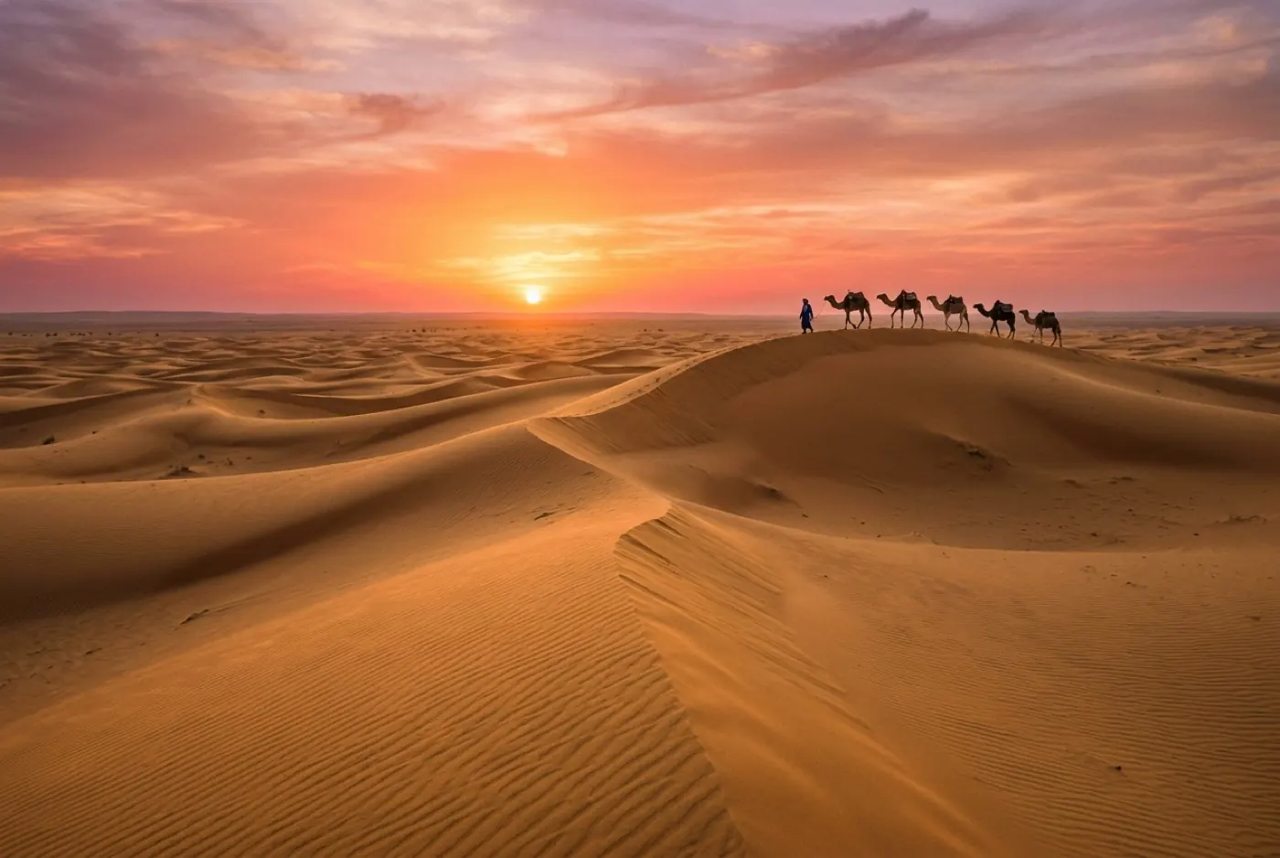 Dunas do deserto do Saara em Marrocos